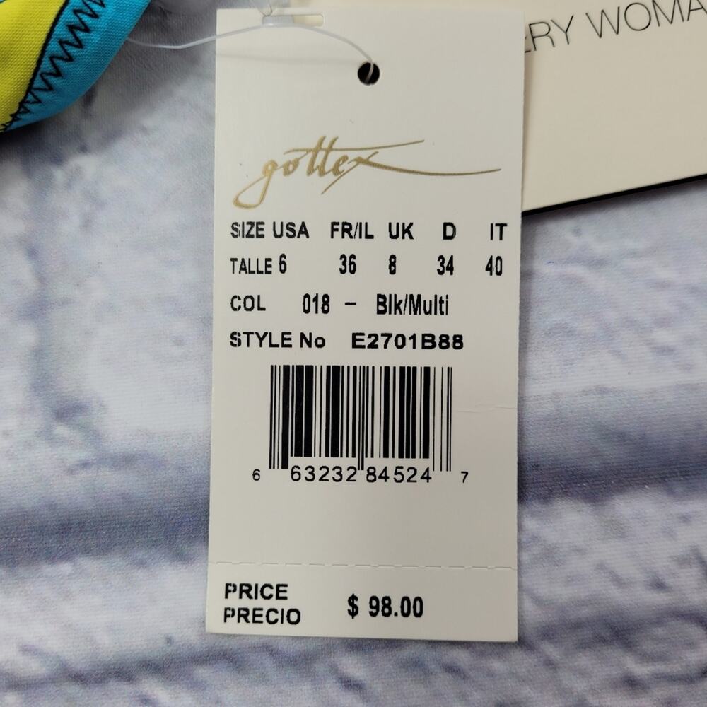 NWT Profile b Gottex Tropical Paparazzi Floral Black Multicolor Tankini Top sz 6 - Picture 15 of 16